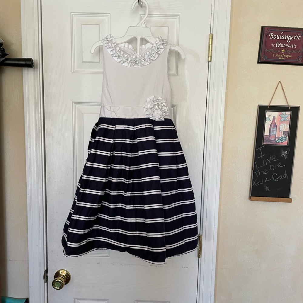 Sugar Plum White & Navy Blue Party🥳Girls 👧🏻Dress👗Sz 6